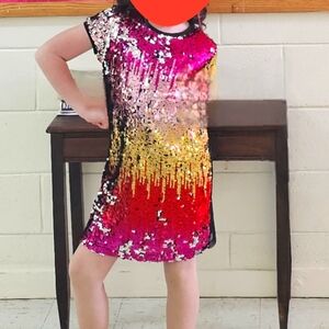 DKNY Multicolor Sequin Kids Dress Size 10